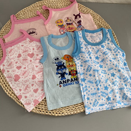 Export to Japan foreign trade baby clothes summer cotton mesh hole I-line vest sleeveless camisole vest