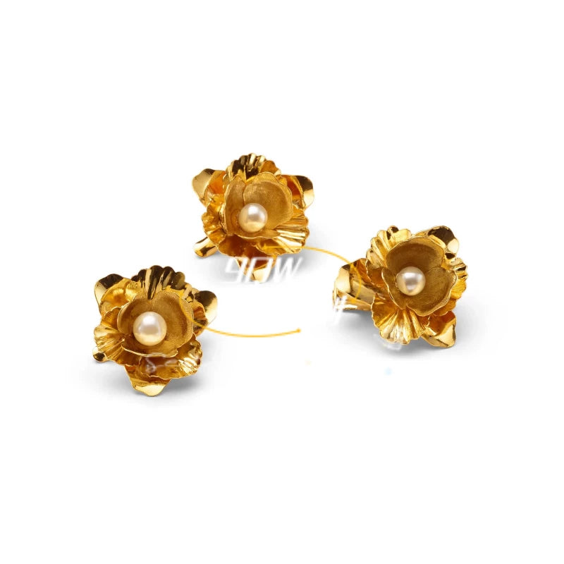 9QW European and American bloggers ins retro style personalized three-dimensional flower hairpin bangs clip niche high-end hair accessories and headdresses