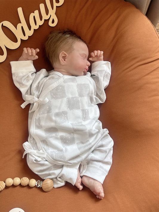 Newborn baby clothes spring and autumn pure cotton A boneless male and female baby jumpsuits are worn underneath for small moon age crawling clothes