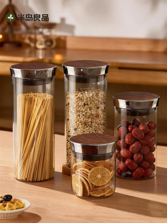 Press-type sealing tank, grain multigrain, coffee bean food-grade special bottle storage storage insect and moisture proof storage tank Y