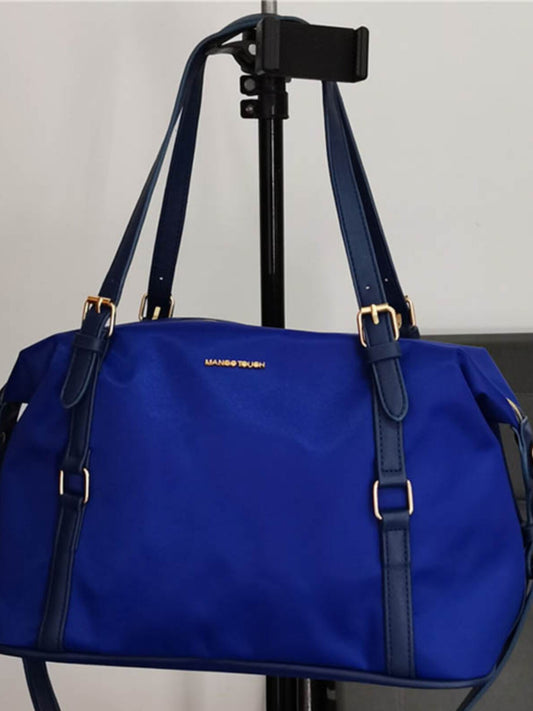Oxford cloth crossbody bag women's large capacity commuter bag nylon tote shoulder bag casual Boston bag Klein blue