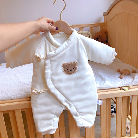 Newborn baby clothes autumn and winter pure cotton newborn baby 0-3 months fetal A 5259 size cotton jacket one-piece clothing