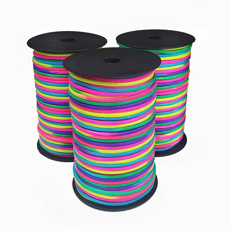 100 meters with seven cores rainbow gradient color umbrella rope braided wire 4mm bracelet bracelet diy material