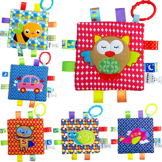 Baby tag comfort towel, hand towel, cloth cloth with ringing paper, BB device, newborn baby soothing toys can be entered