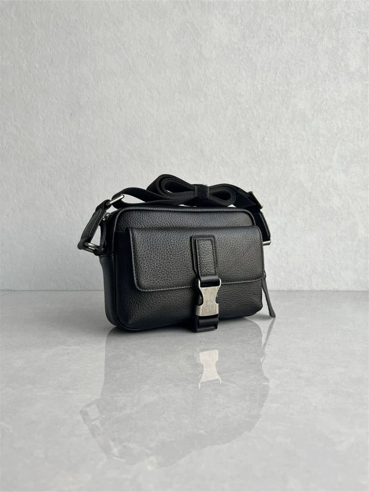 Export foreign trade order high quality top layer cowhide men's shoulder bag simple commuting trend one shoulder crossbody men's bag