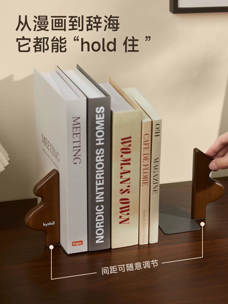 Student desktop solid wood book stand assembly telescopic anti-tipping metal bookstand office ins bookshelf storage box