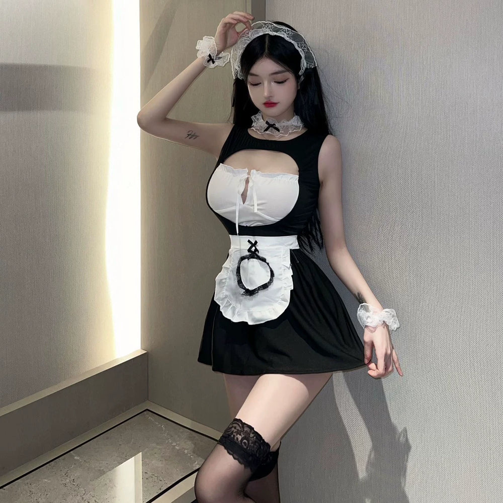 Coco witch pure desire fun maid temptation cute girl Japanese apron charming mood pajama set sexy