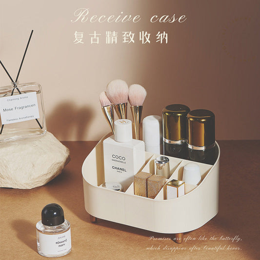 Cosmetic storage box simple household large-capacity makeup brush lipstick compartment desktop storage box for home use