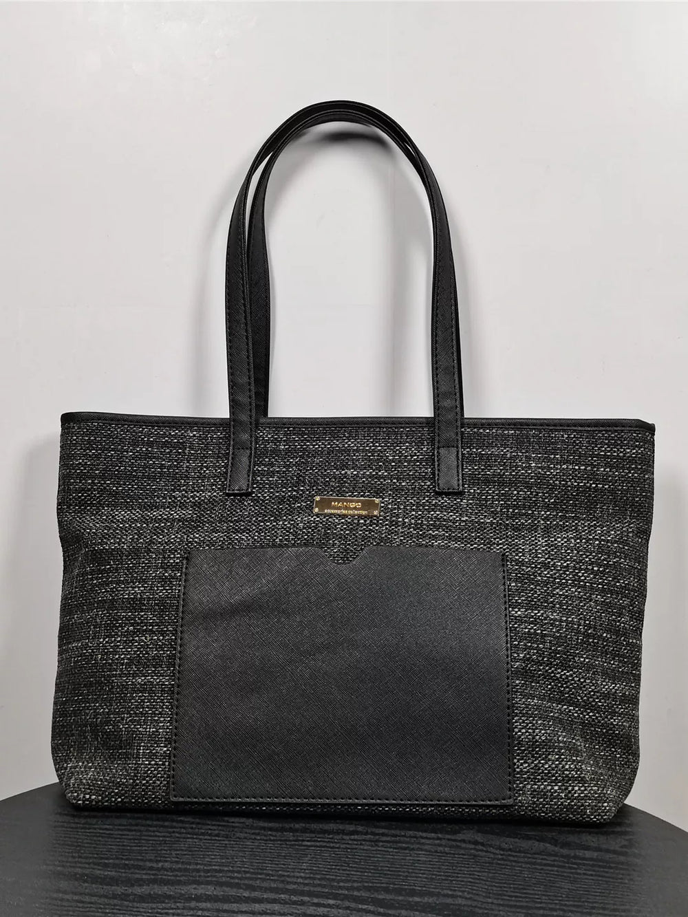Zipper canvas bag for women, large capacity commuting tote bag for college students, shoulder bag for class, handbag, foreign trade bag