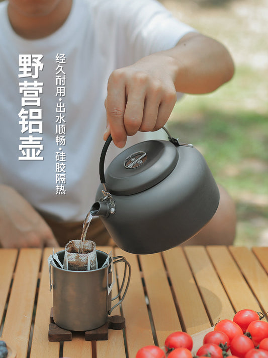 Outdoor camping kettle home tea pot camping large size boiling kettle large capacity portable picnic aluminum kettle