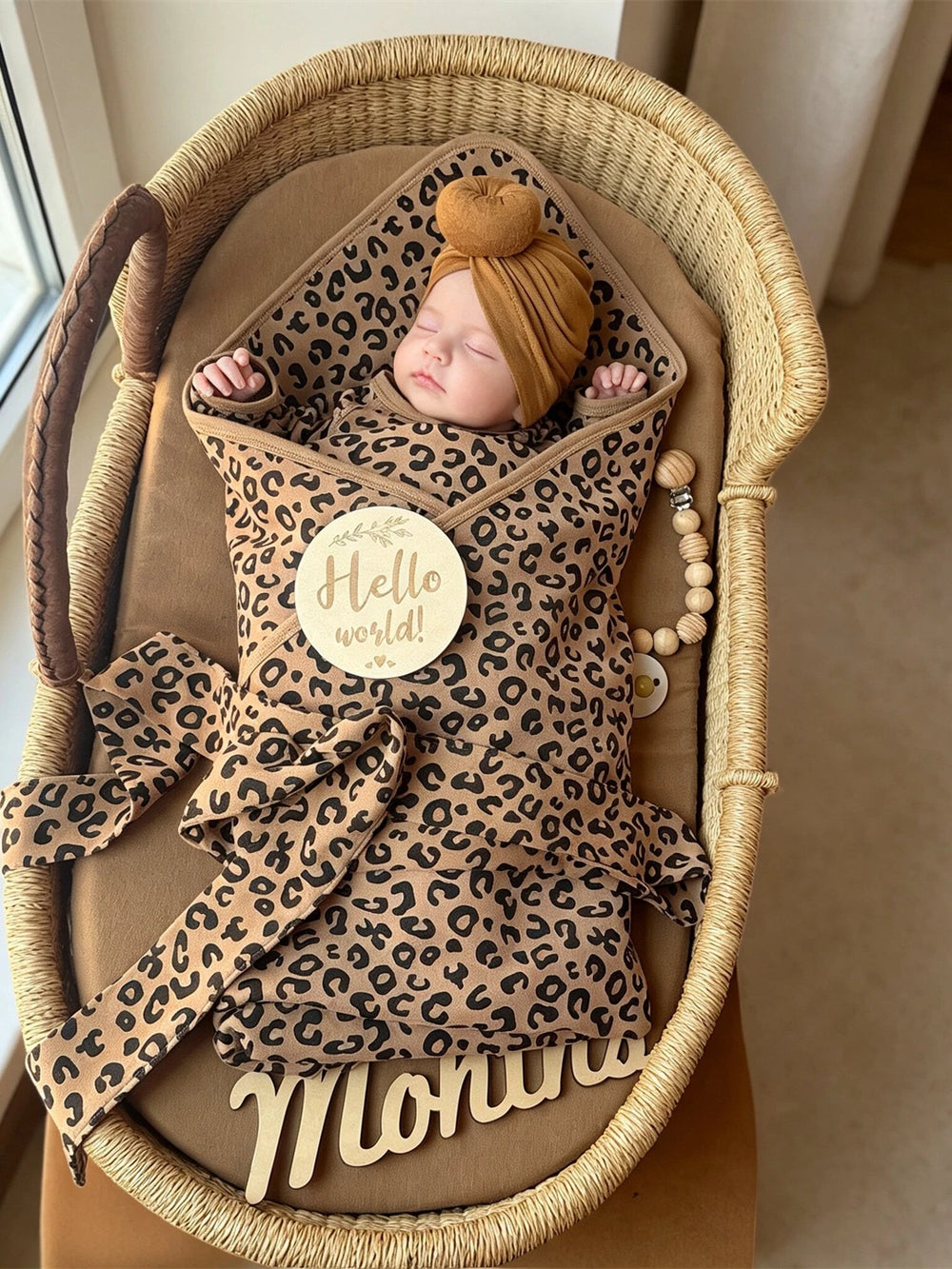 Newborn baby wrap newborn baby summer special thin cotton class A bag single delivery room mother and baby grade leopard print