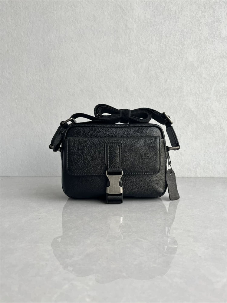 Export foreign trade order high quality top layer cowhide men's shoulder bag simple commuting trend one shoulder crossbody men's bag