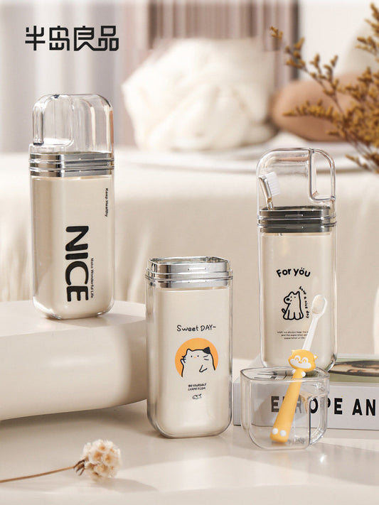 Travel Toiletry Cup Set Household Portable Couple Kids Electric Toothbrush Cup Travel Essential Toothpaste Storage Box