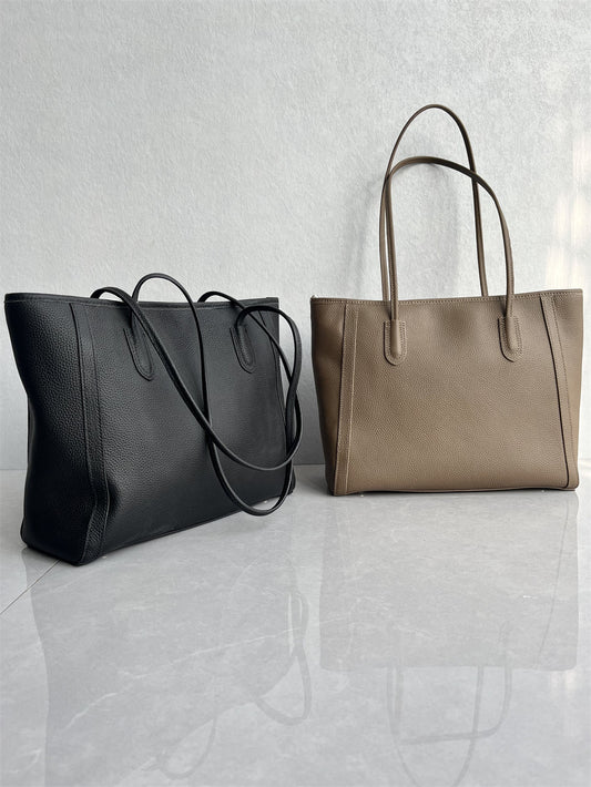 Foreign trade export top layer cowhide tote bag fashionable and versatile commuting large capacity casual simple one-shoulder handbag for women