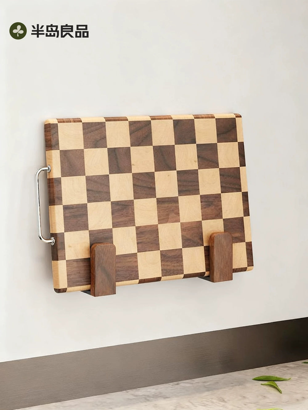 Walnut solid wood kitchen cutting board rack free punching pot lid rack chopping board storage artifact cutting board storage rack Y