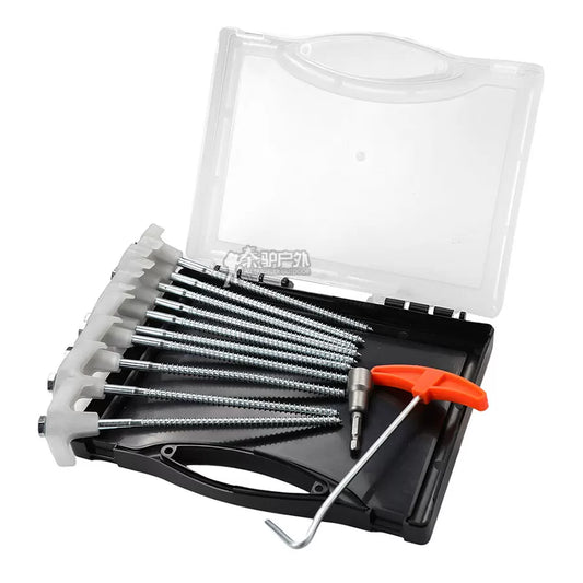 Outdoor camping, electric tent ground nail camping canopy beach windproof fixed nail steel nail ground ding box set