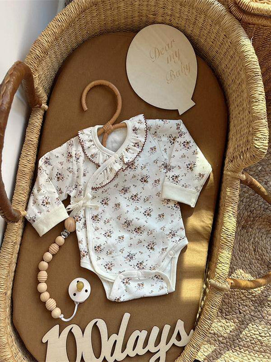 Newborn baby bag fart clothes spring and autumn cotton long sleeve baby girl full moon clothes early spring boneless triangle hayi crawling clothes