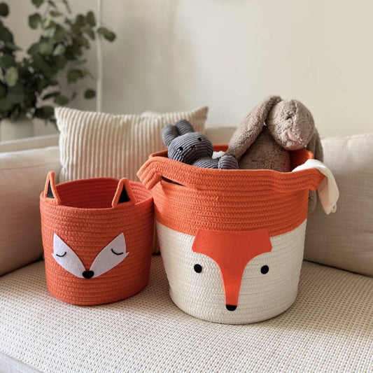 Cartoon cotton thread basket storage basket woven basket children's toy box snack box organizer box clothes utility box storage basket