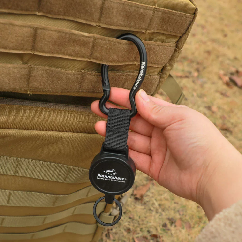 Luya magnetic wire telescopic buckle, easy pull buckle, shrink lost rope anti-hook buckle, outdoor mountaineering rebound keychain