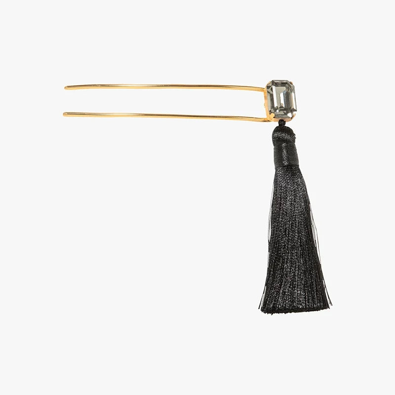 9QW Golden French Fringe Balls Head Pan Hair Hair Accessories Vintage Step Shake Gemstone Hairpin Hair Hairpin Versatile Headdress Women