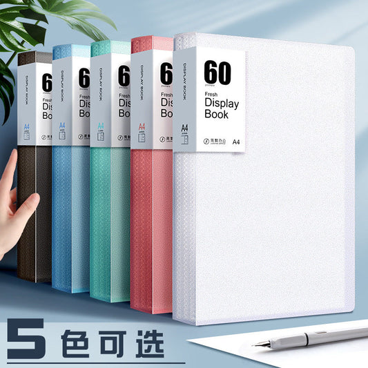 a4 folder transparent insert 100/60 page information booklet students use multi-layer large-capacity multi-leaf test paper to organize artifact paper storage bag office supplies contract file music score high school students