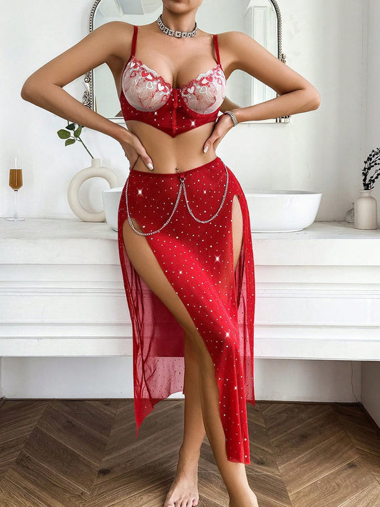[Coco Witch] is in full swing! Sexy pure desire lace thin steel support gathering charming suit underwear girl