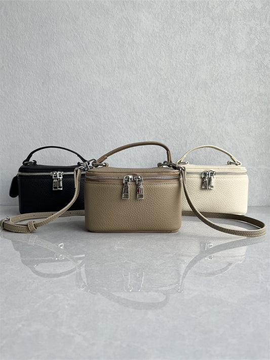 Summer new high-quality first layer cowhide small fragrance box bag fashionable and versatile leather simple one-shoulder crossbody women
