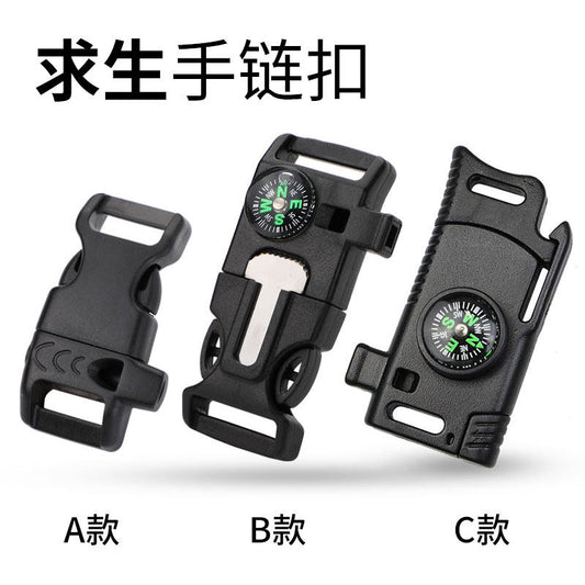 Outdoor paracord bracelet DIY accessories paracord buckle with lighter stick survival whistle umbrella rope melon knife