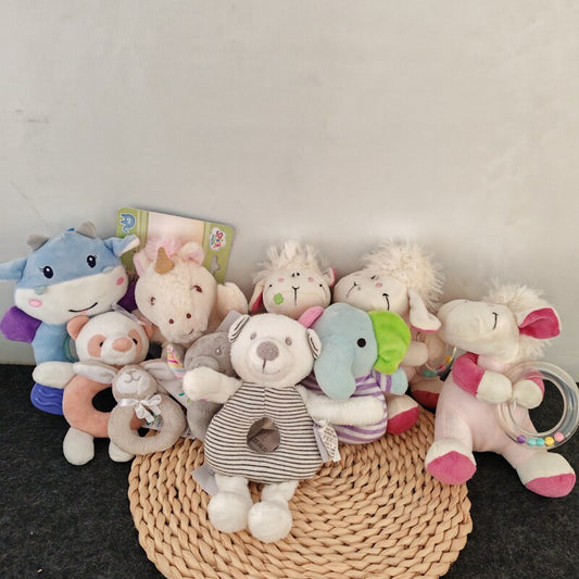Tail single brown bear animal hand crank stick round hand crank baby baby hand grab o shape ring bell plush toy