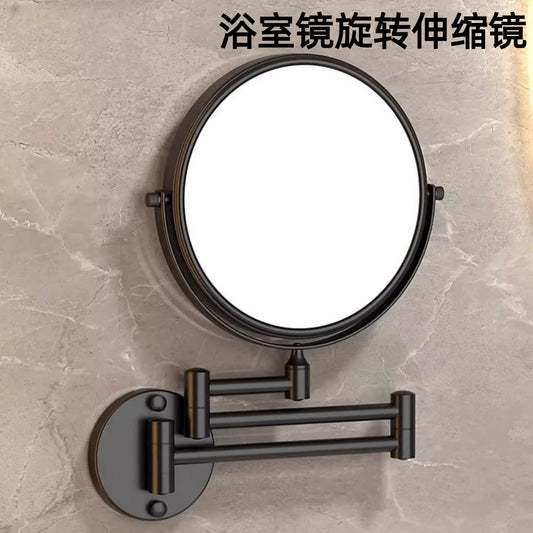 Bathroom mirror rotary telescopic mirror hotel hotel beauty mirror bathroom wall mirror multi-magnification engineering makeup mirror