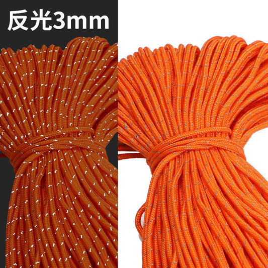 3mm Reflective Rope DIY Paracord Braided Accessories Luminous Reflective Keychain Braid