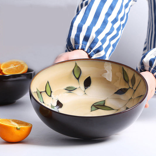 OMK Japanese Japanese Soup Bowl Personality 9 Inch Hand Painted Ceramic Salad Deep Bowl Creative Home Underglaze Vintage