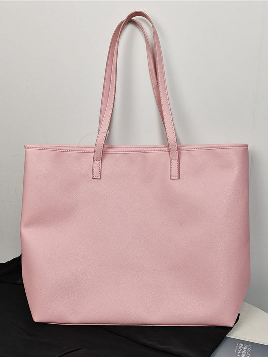 Tote bag women's large capacity 2025 new lazy wind college students commuting to class and work large bag soft leather texture bag