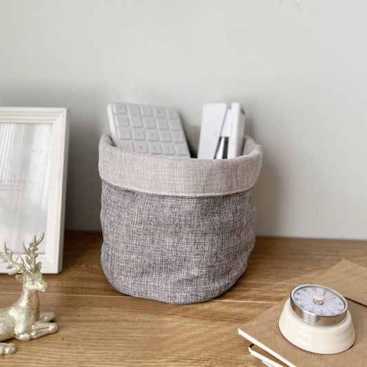 Cotton and linen storage basket, art desktop storage basket, remote control, cosmetics organizer, underwear basket, miscellaneous items storage basket