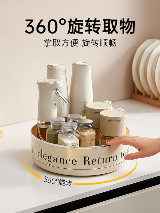 Kitchen rotating seasoning storage rack countertop multi-functional oil, salt, sauce and vinegar storage 360 degree rotating seasoning storage Y