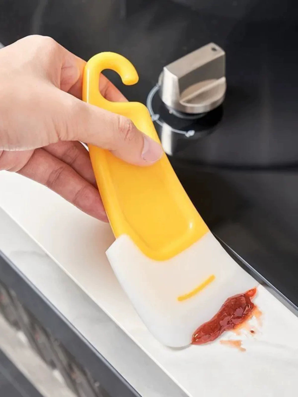 Japanese silicone scraper spatula, pan bottom cleaning, high-temperature resistant scraper, washing pots and dishes, non-stick pans, household oil stains shovel