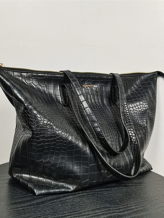 Black tote bag women's large capacity high-end sense lightweight and versatile commuting niche design lazy style soft leather underarm bag