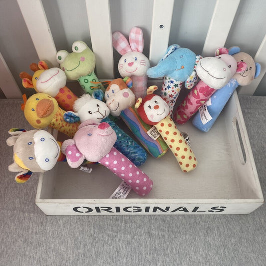 Foreign trade baby educational toy bear baby hand grasping stick hand rattle BB stick exercise grasping can be eaten and chewed