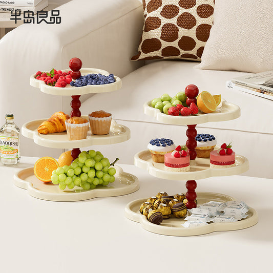 Multi-layer fruit plate, living room, coffee table, home high-end light luxury, snack plate, afternoon tea snack ornaments Y