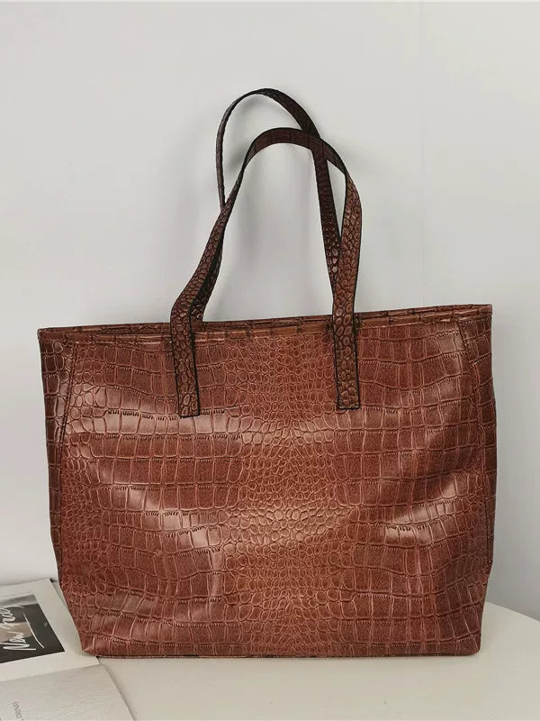 Foreign trade students go to class solid color large capacity bag 2025 new small man single shoulder casual women's tote bag commuting