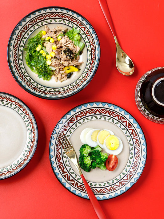 Plates, Nordic Ceramic Plates, Ins Style, Commercial Fruit Plates, Restaurant Plates, Deep Plates, Home Underglaze Flat Plates