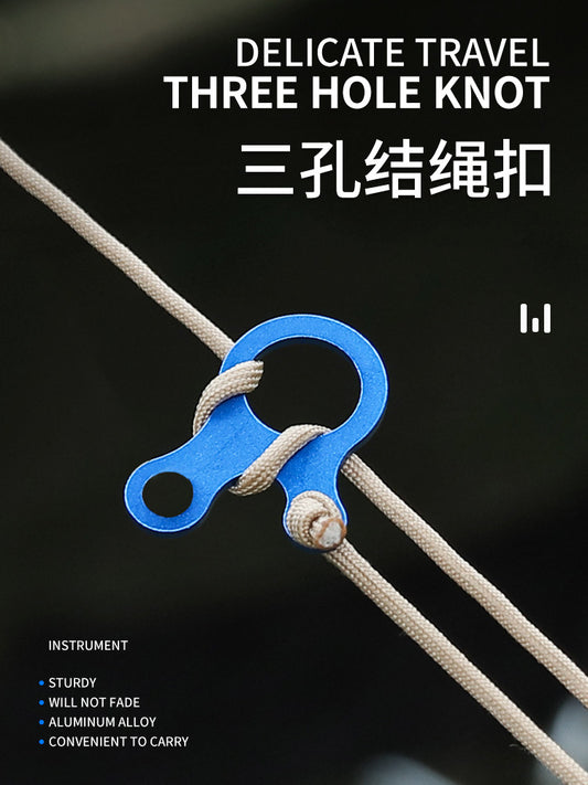 Aluminum alloy carabiner, outdoor equipment, three-hole snail wind rope buckle, fast parachute rope buckle, rope buckle, anti-slip fixed buckle