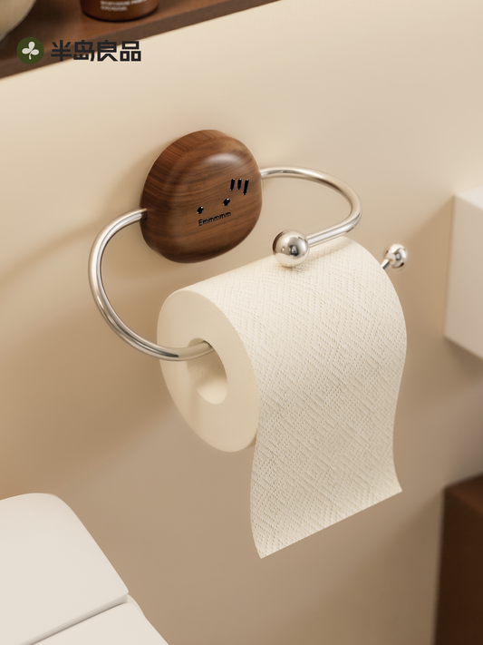 toilet roll paper rack toilet paper towel toilet paper box free punching suction cup roll paper hanger wall hanging paper towel rack walnut wood