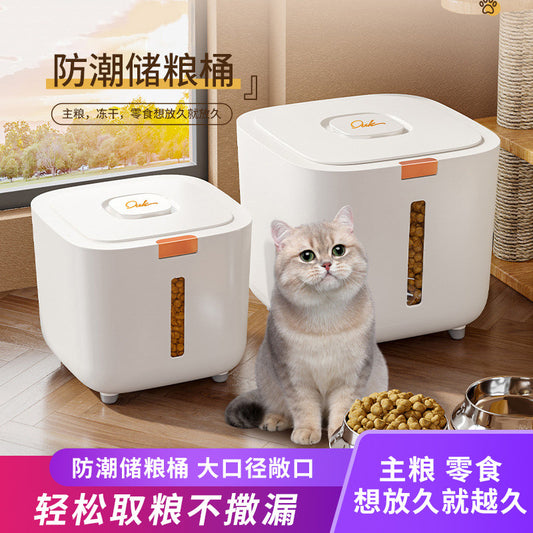 Sealed moisture-proof cat food bucket storage cat food dog food feed bucket pet dog food storage bucket large storage bucket food