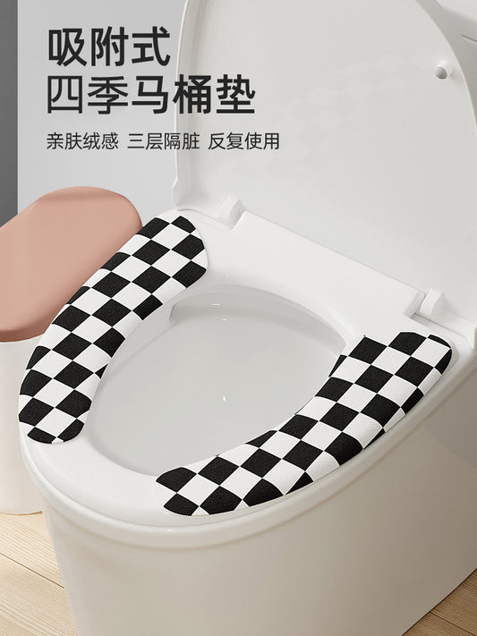 Toilet seat universal all seasons summer household adhesive toilet seat can be washed thin toilet seat sticker