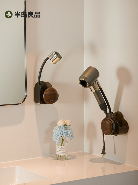 Hair dryer lazy holder free hands hair dryer suction cup free punching comb storage rack hair dryer storage hanger