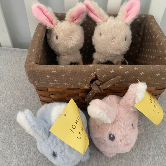 British John lewis rabbit down rabbit plush toy hand grab pink bean rabbit birch hand crank