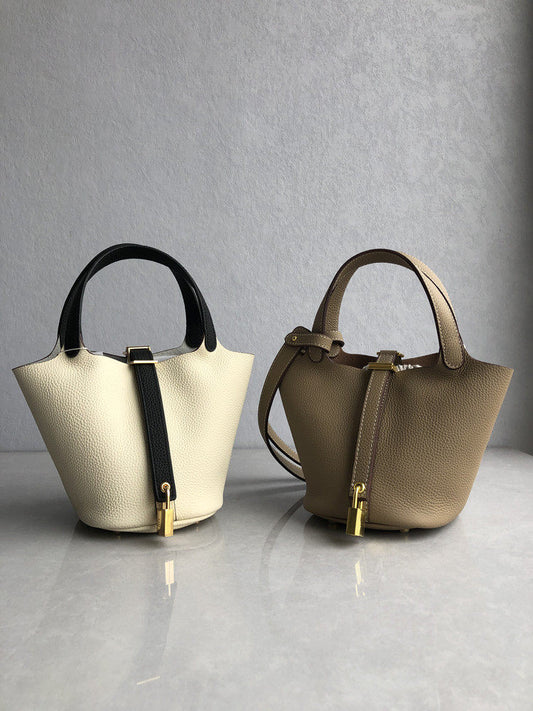 Crossbody Vegetable Basket 2024 New High-Quality Top Layer Cowhide Simple and Versatile Handbag Genuine Leather Soft Leather Women's Bag
