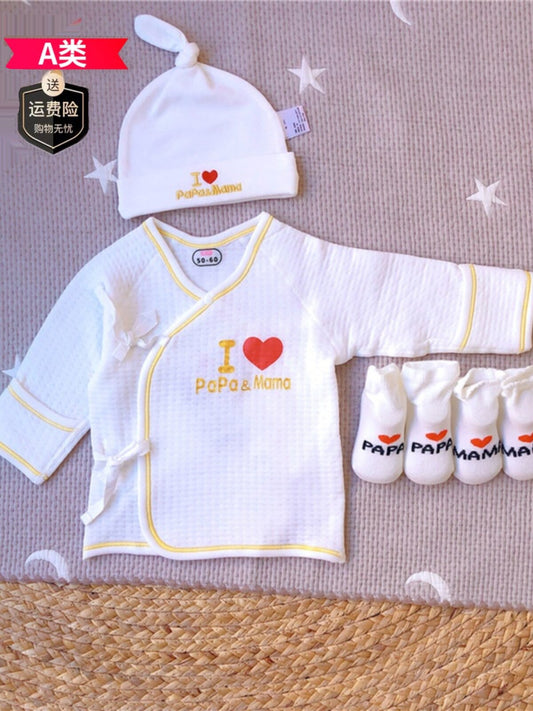 Half-back clothes for newborn babies in November, autumn and winter cotton warm spring tops, newborn babies 0-3 months monk clothes