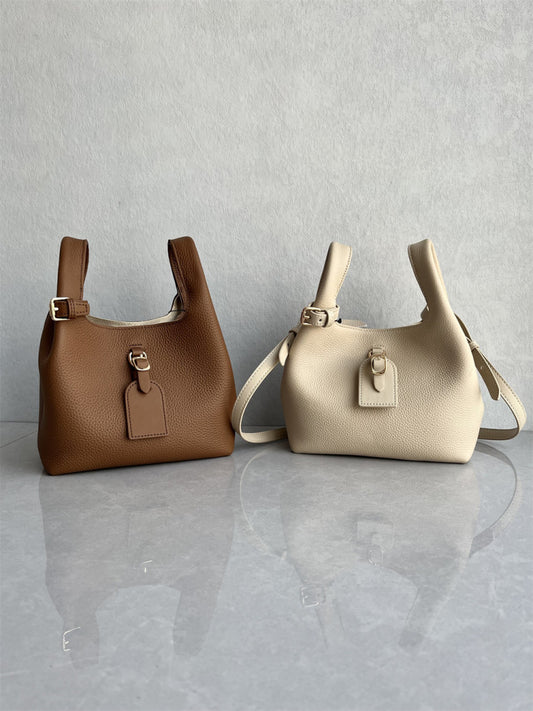 Foreign trade factory this year's popular new vegetable basket soft leather versatile handbag, leather fashion one-shoulder crossbody women's bag